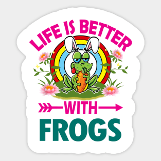 Life Is Better With Frogs Sticker